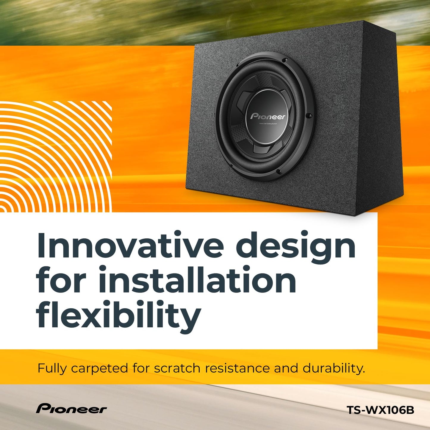PIONEER TS-WX106B 10” Speakers – 1100W Max, Pre-Loaded, Easy Installation, Enclosure Included