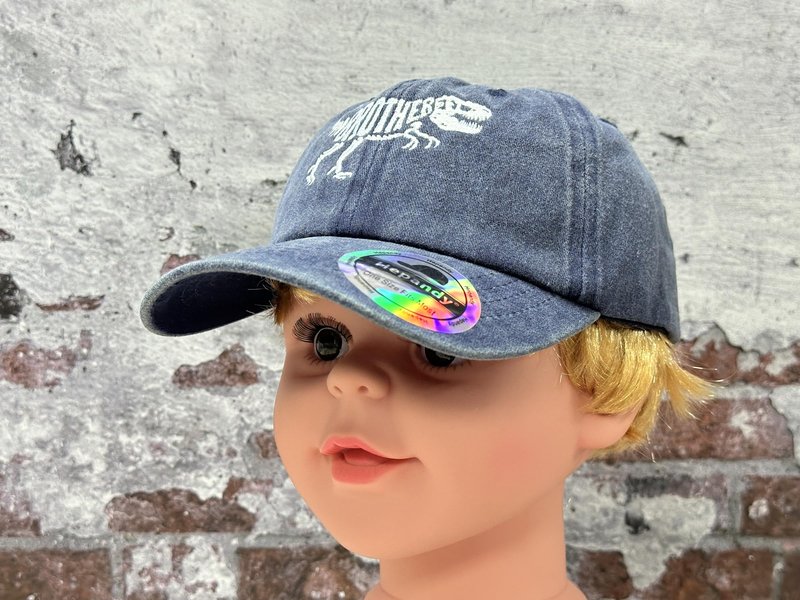 Hepandy Tyrannosaurus Hat for Big Brother, T-Rex Skeleton Bones Baseball Cap for Kids, Gift for Boys, Navy Blue Cotton Hat