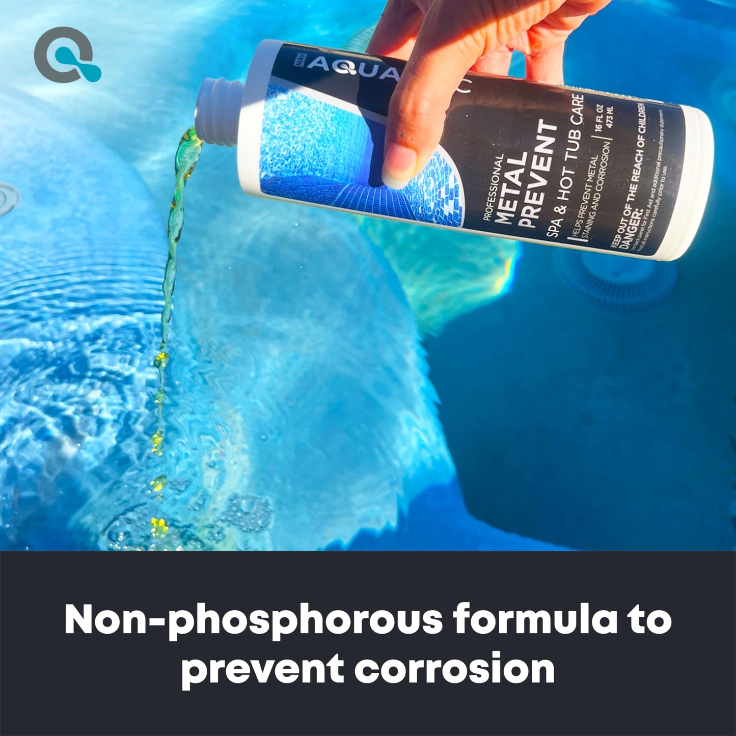 Spa Metal Control and Stain Protector to Protect Hot Tub Surfaces 32oz - Metal Gone Hot Tub Chemicals Made in The USA - AquaDoc