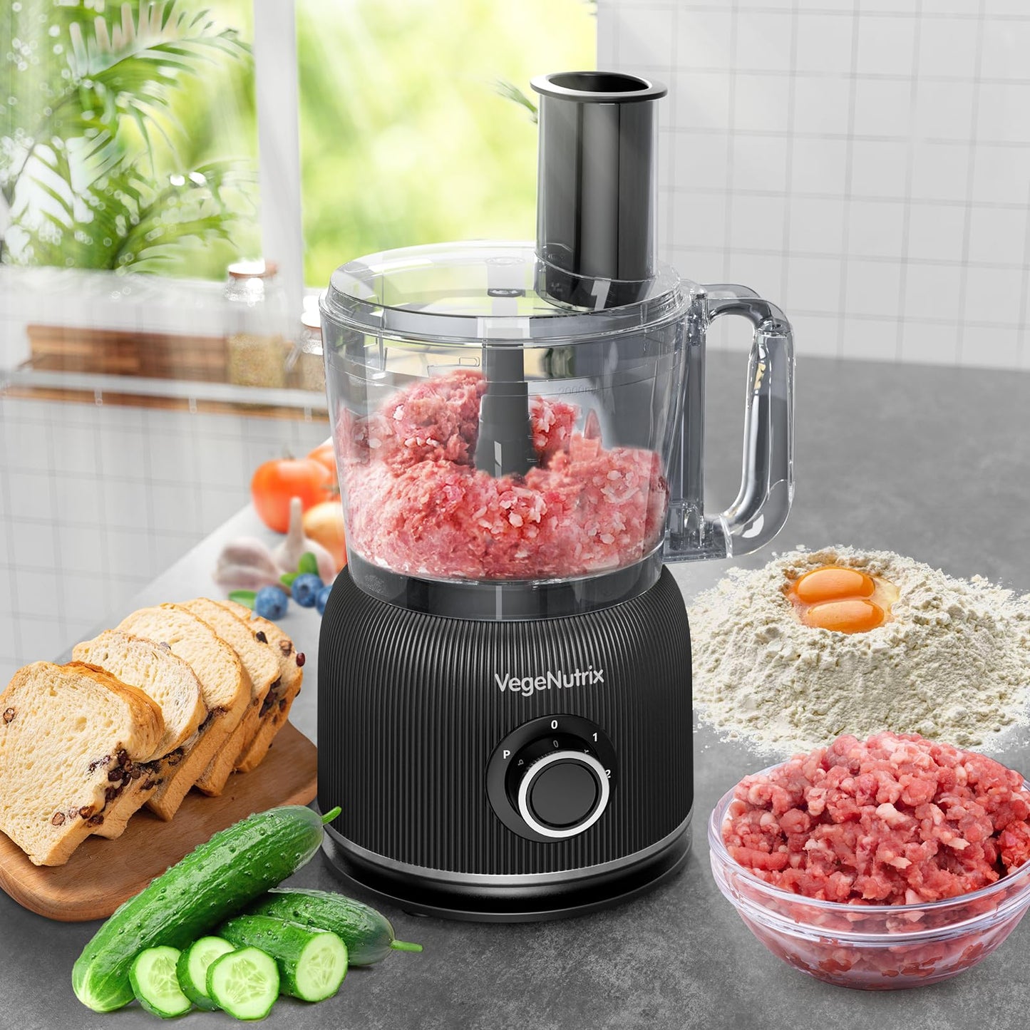 Food Processor and Blender Combo, 88 oz Food Chopper for Meat, Vegetable and Dough, 70 oz 600W Glass Jar Blender with 2 Speeds and Pulse for Smoothie, Nutrient Extractions, and More