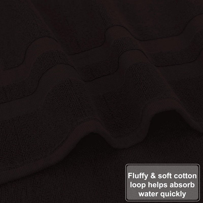 GOLD TEXTILES Premium Chocolate Brown Bath Mat - 2 Pack 22x34 Inches - Not a Bathroom Rug - 100% Ring Spun Cotton - Highly Absorbent & Non Slip Shower Bathroom Floor Mat Towel - Machine Washable