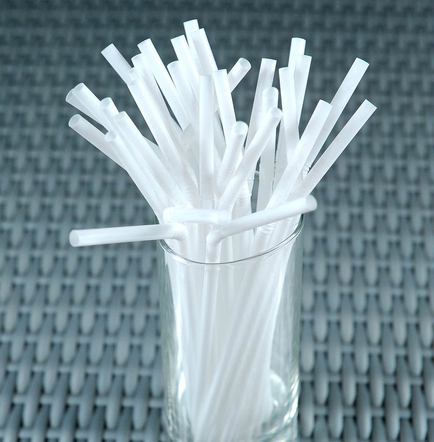 Crystalware Bulk Pack of 380 Flexible Plastic Drinking Straws - White, Individually Wrapped, Food-Safe BPA Free, 7.75 Inches Long (1 Box)