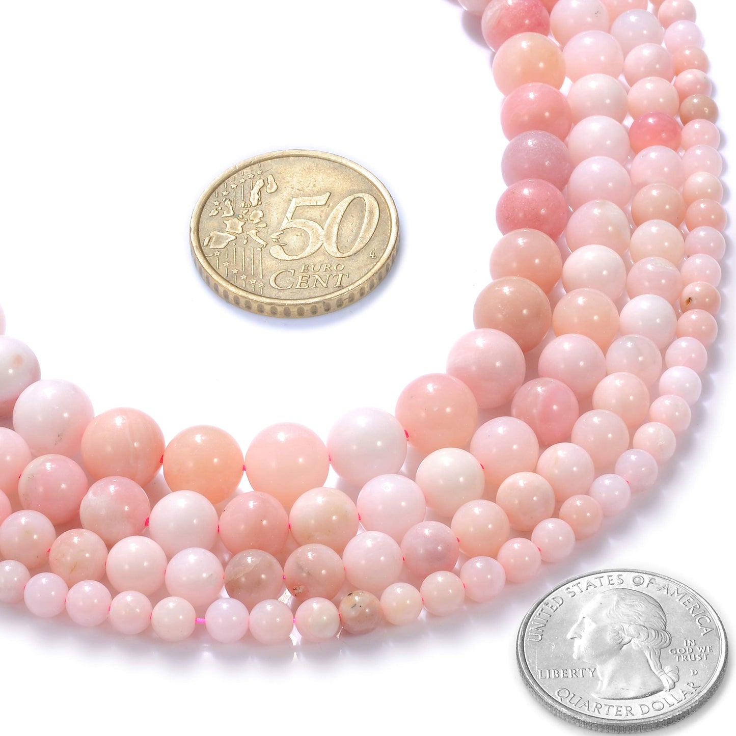 10mm Natural Powder Opal A Gemstone Round Loose Beads Crystal Stone Bracelet Necklace Accessories Crafts for Jewelry Making DIY,1 Strand 15"