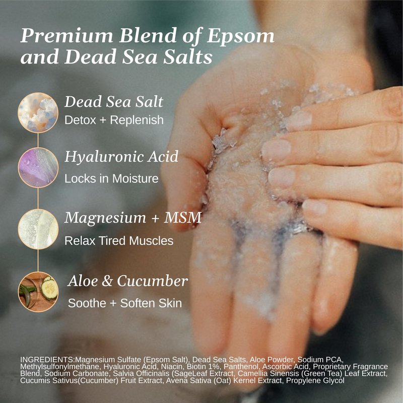 Relax Spa & Bath Aromatherapy Bath Salts Variety Pack for Hot Tub, Bath, or Spa, Infused with Magnesium, Bath Salt for Soaking, Four 4oz Sample Bags