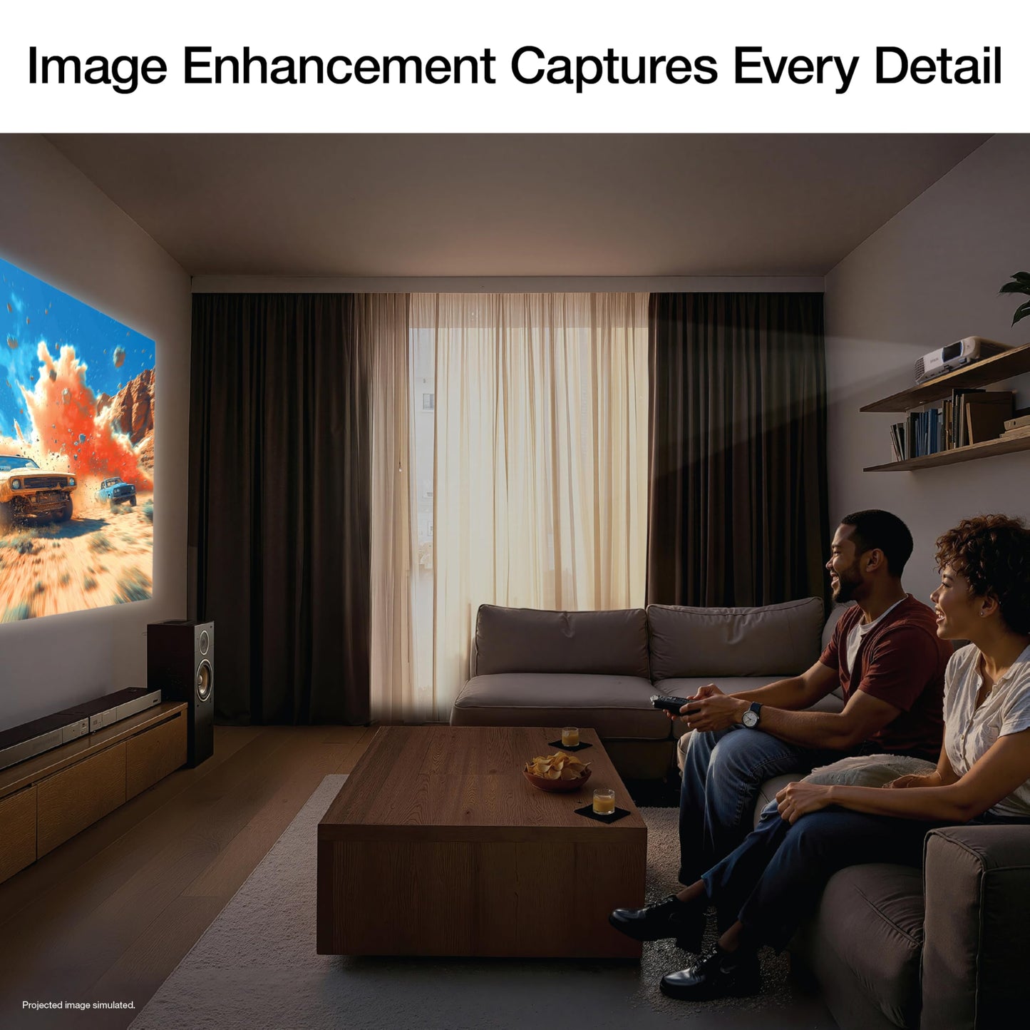 Epson Home Cinema 1100 3-Chip 3LCD Wireless 1080p Projector Streaming with Apple AirPlay, Miracast, Media Room/Gaming, 3,400 Lumens Color and White Brightness, Speaker, 16000:1 Contrast, 2x HDMI