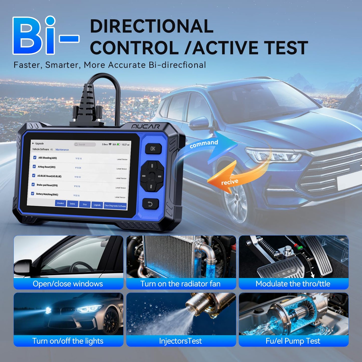 OBD2 Scanner, MUCAR 682 AI-Assisted Car Diagnostic Tool, Automotive Bidirectional Scan Tool, FULL Systems Car Diagnostic Scanner, Scanner for Car with 20+ Reset, CAN FD & FCA SGW, Lifetime Free Update