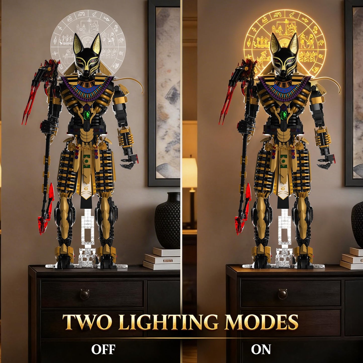 JMBricklayer Anubis Mythical Building Set for Adults, Ancient Egyptian God Building Blcoks, Collectible Mech Model Kits for Home Office Decor, Large Display Statue Gifts for Men & Mythology Lovers