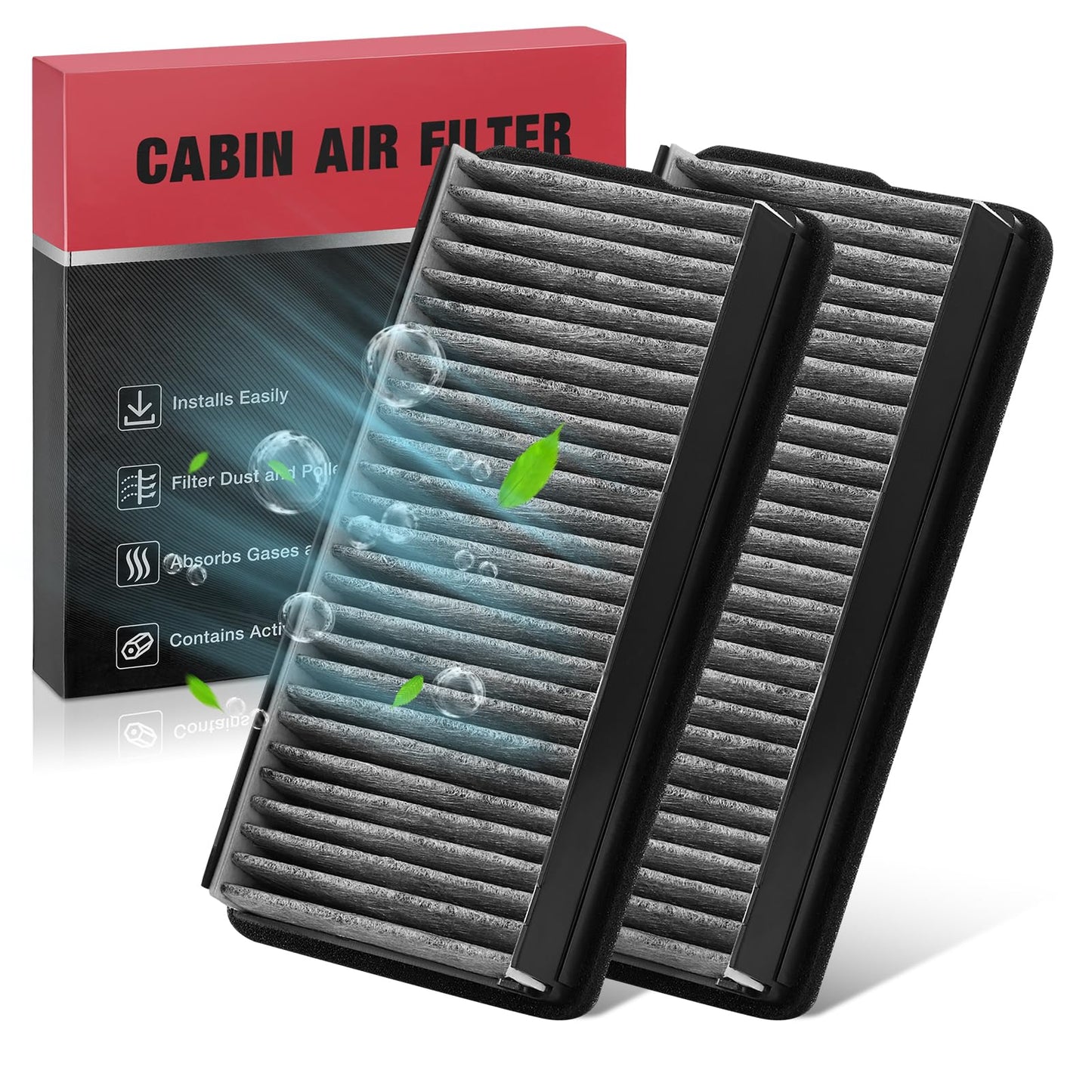 BDFHYK CF10727 Cabin Air Filter with Activated Carbon Compatible with BMW X1, 128i, 135i, 135is, 328i, 328i xDrive, 335i, 335i xDrive, 335is, 323i, 335d, 328xi, 335xi, 325i, 325xi, 330i, 330xi
