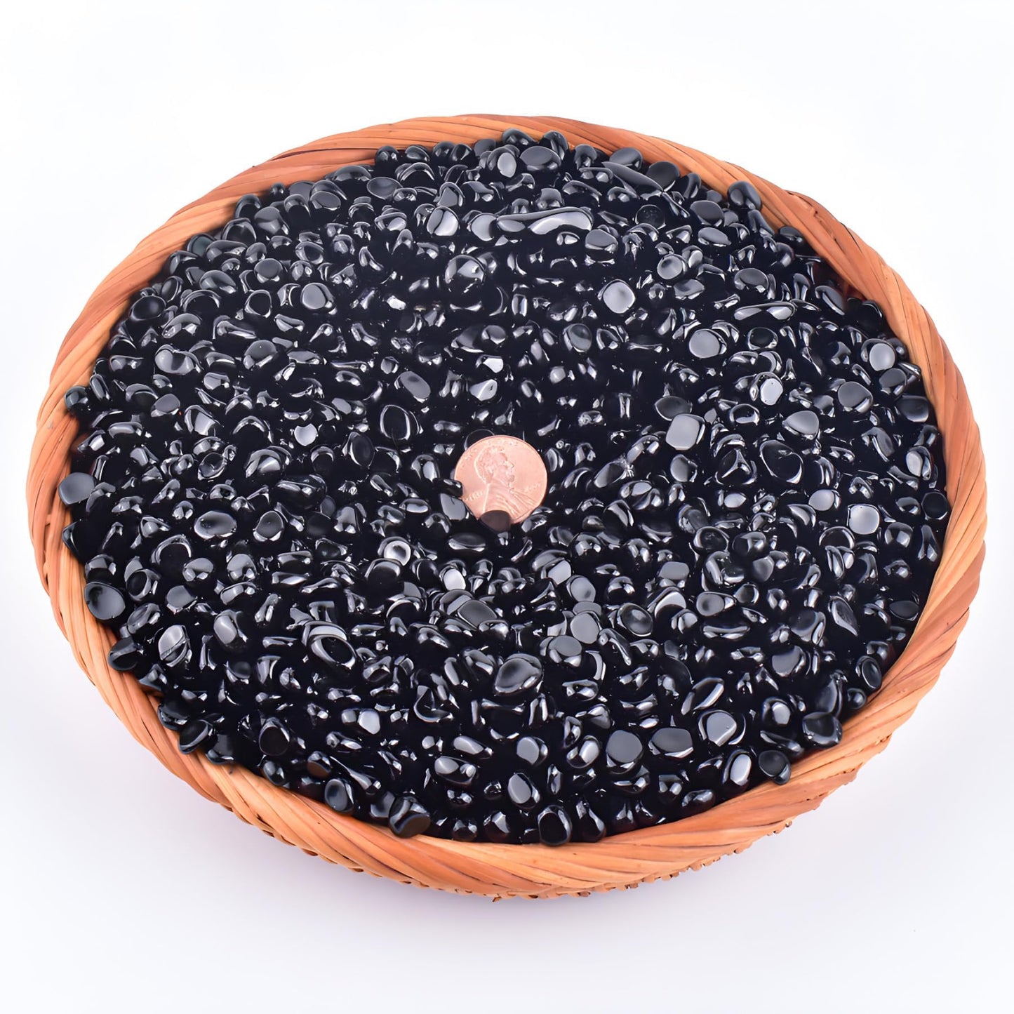 SigMntun Polished Obsidian Crystal Chips 200 Pcs - 0.3" 10 oz Tumbled Stone Chips Crushed Sea Glass Stones Healing Reiki Crystal Making Home Decoration