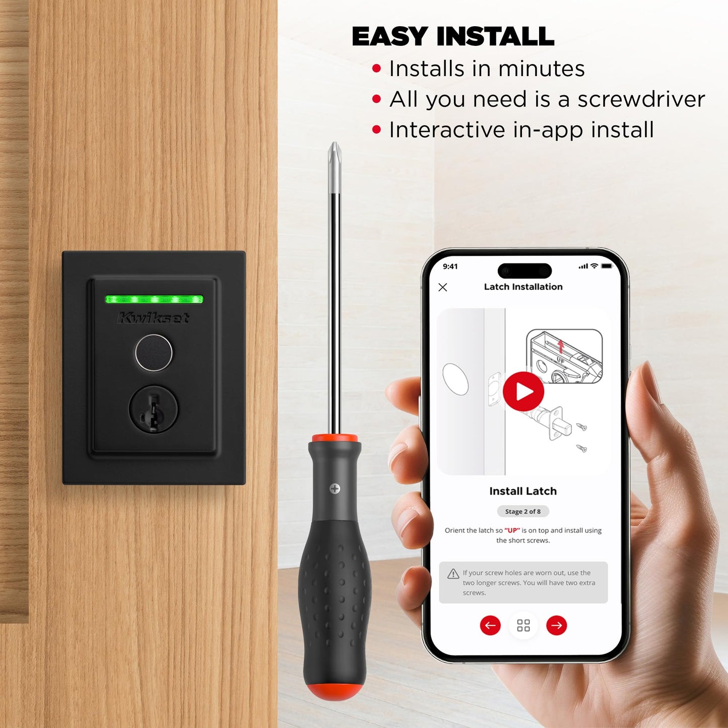 Kwikset Halo Touch Fingerprint Wi-Fi Smart Lock, Keyless Entry Door Deadbolt, Geofence Auto-Unlock, Grade AAA Certified, No Hub Required Easy Install, Matte Black Lifetime Finish Warranty