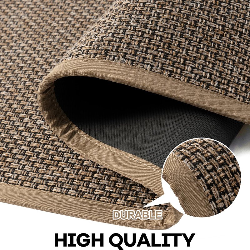 Hargiis Kitchen Rug, Rubber Non Slip Kitchen Rugs Washable, Absorbent Runner Mat for Floor, Machine Washable Standing Mats for in Front of Sink, Door, Laundry, Entryway, Entrance (Brown, 47" × 17.3")