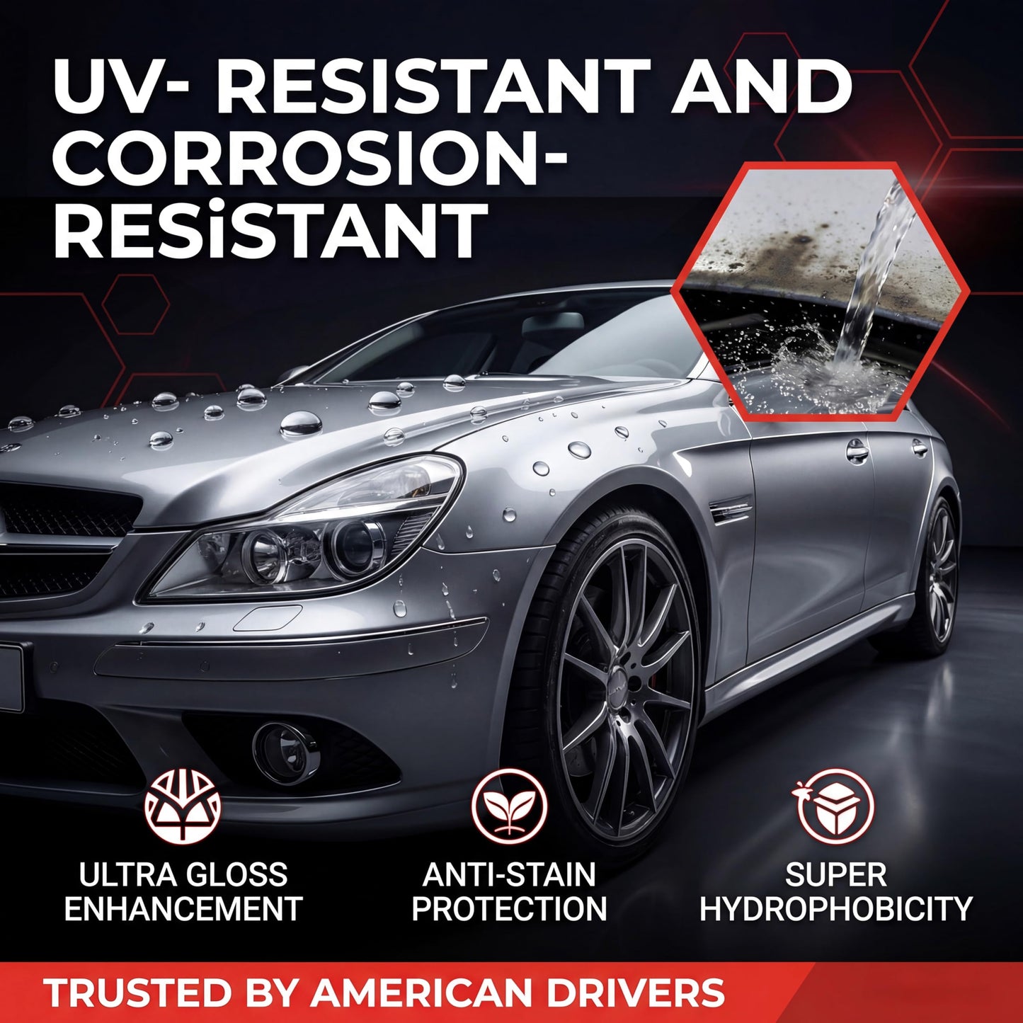 Crystal Serum Light Ceramic Coating Kit 50ml – with Applicator Pad & Prep Spray | Up to 6 Years Protection, High Gloss Shine, Scratch & Chemical Resistant for Car Paint, Trim, Plastic