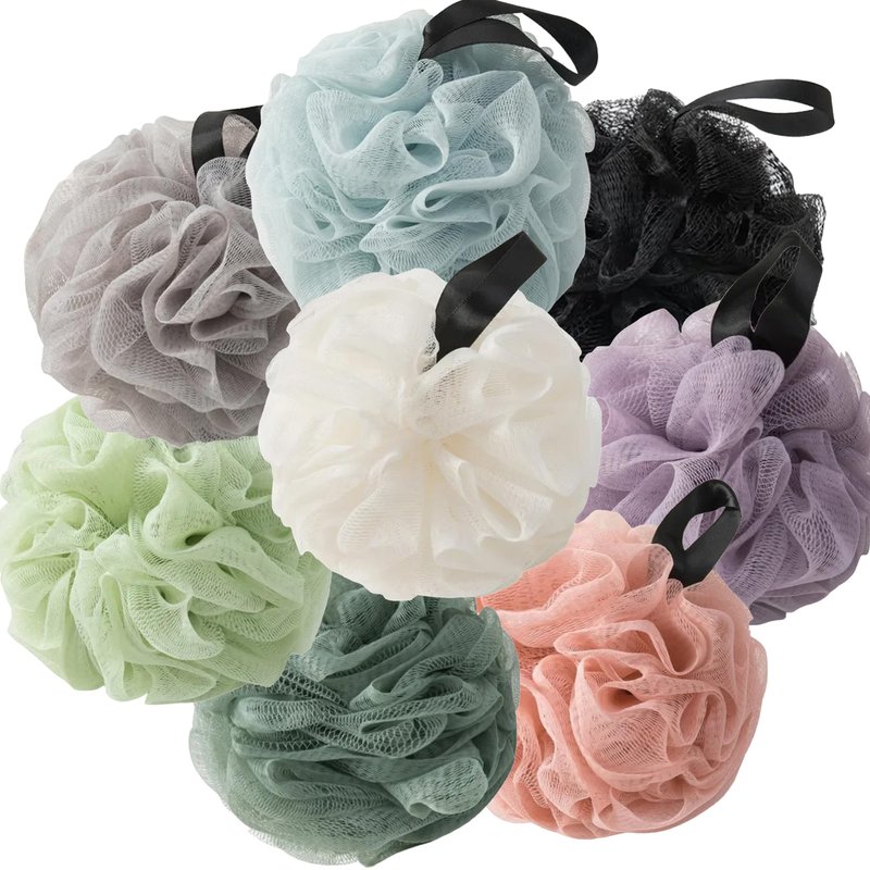 Loofah Sponges for Shower,Exfoliating Cleaning Bath Loofa Body Scrubber Balls for Women Men Washing(1 pcs,White)