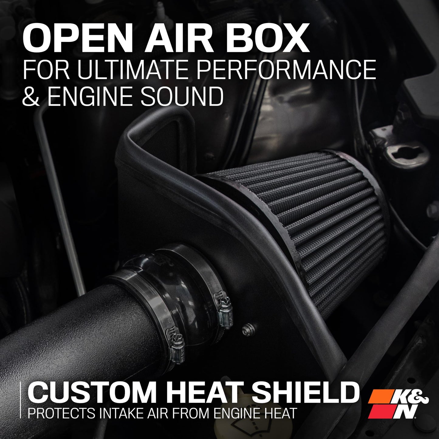 K&N Cold Air Intake System: Dry-Flow Air Filter, Increase Performance & Towing: Compatible with 2011-2025 Dodge/Jeep Durango, Grand Cherokee, 30-1563