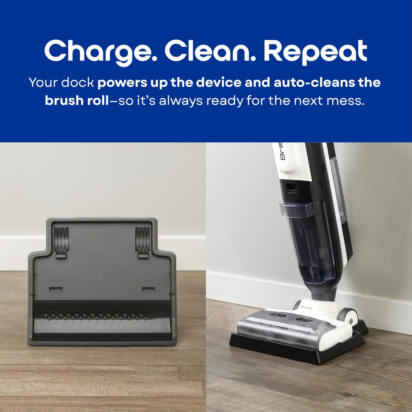 BRAWNIX Wet Dry Vacuum and Mop for Hard Floors | Digital Display | Great for Sticky Messes, Pet Hair, Picks Up Debris & Deep Scrubs | Self Cleaning | Vacuum Cleaner for Hard Floors and Area Rugs