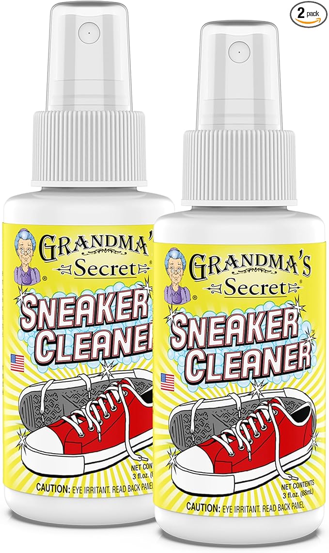 Grandma's Secret Sneaker Cleaner - Shoe Cleaner for Rubber, Canvas and Leather - Stain Remover Spray Removes Dirt, Grime and Grass - Sneakers Cleaner for Outdoor Shoes, Slippers and Moccasins â 3 oz