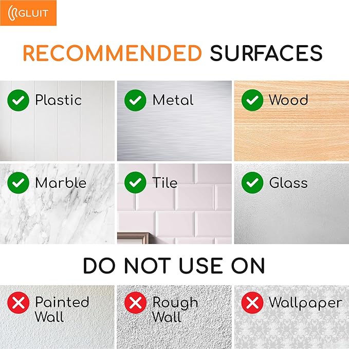 GLUIT Adhesive Wall Hooks for Hanging Heavy Duty 22 lbs Hooks for Walls No Damage, Towel Sticky Clear Hook, Waterproof, Home, Bathroom, Kitchen, Office, and Outdoor 10 Pack