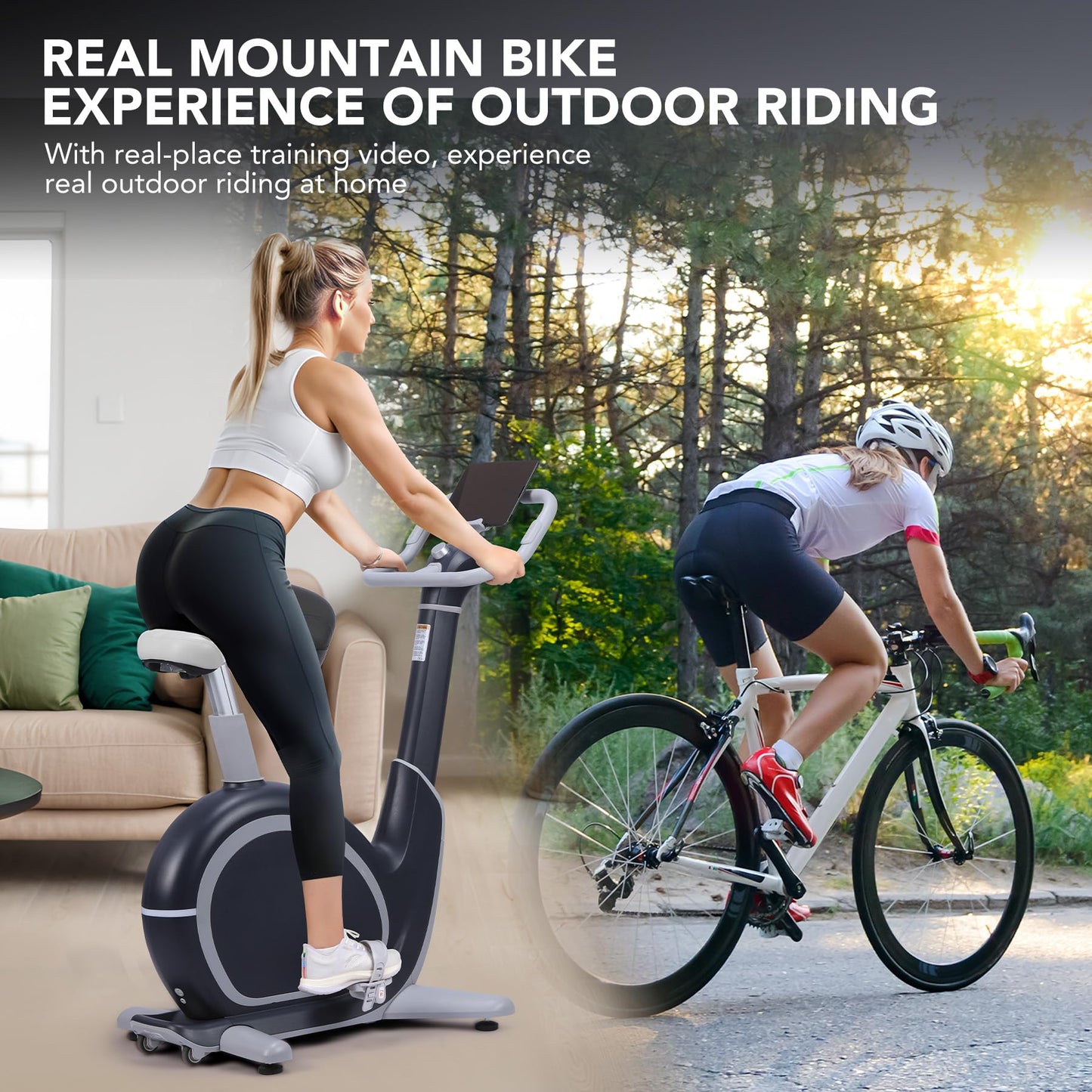 Exercise Bike, Programmable 36 Levels Magnetic Resistance Exercise Bike with 350 Lbs Weight Capacity, Smart Indoor Cycling Bike for Cardio Workout and Cycle Training