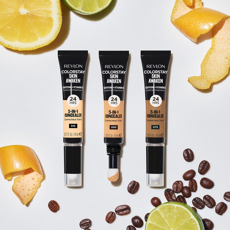 Revlon ColorStay Skin Awaken 5-in-1 Concealer, Lightweight, Creamy Longlasting Face Makeup with Caffeine & Vitamin C, For Imperfections, Dark Circles & Redness, 003 Cool Ivory, 0.27 Fl Oz