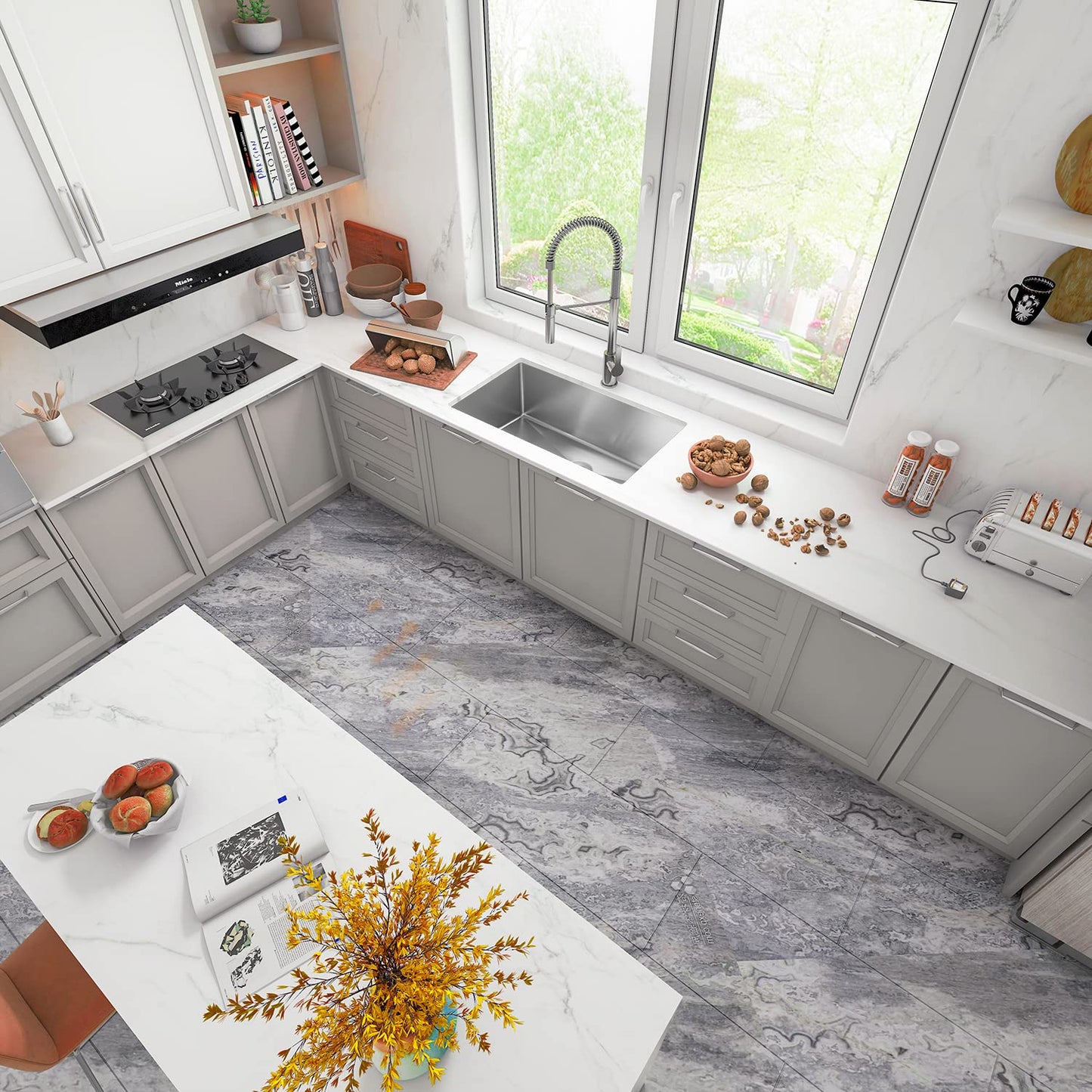 Sinber HU3018S 30" x 18" x 10" Undermount Single Bowl Kitchen Sink with 18 Gauge 304 Stainless Steel Satin Finish