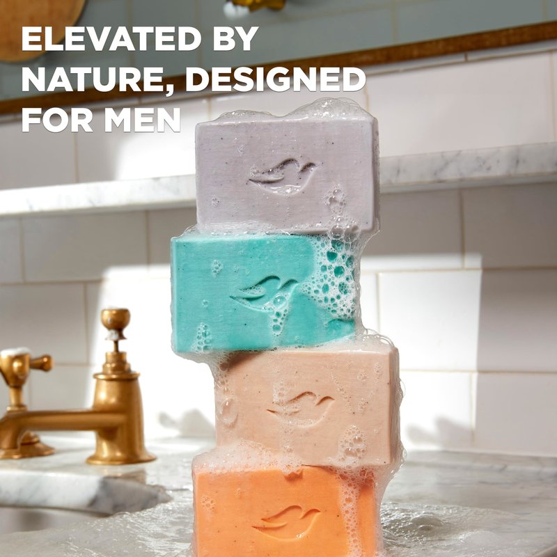 Dove Men+Care Cleansing Bar Soap Sandalwood + Cardamom Oil 4 Bars to Rebuild Skin in the Shower, a 4in1 Hair, Body, Face & Shaving Bar with Plant-Based Cleanser and Natural Oils 5 oz