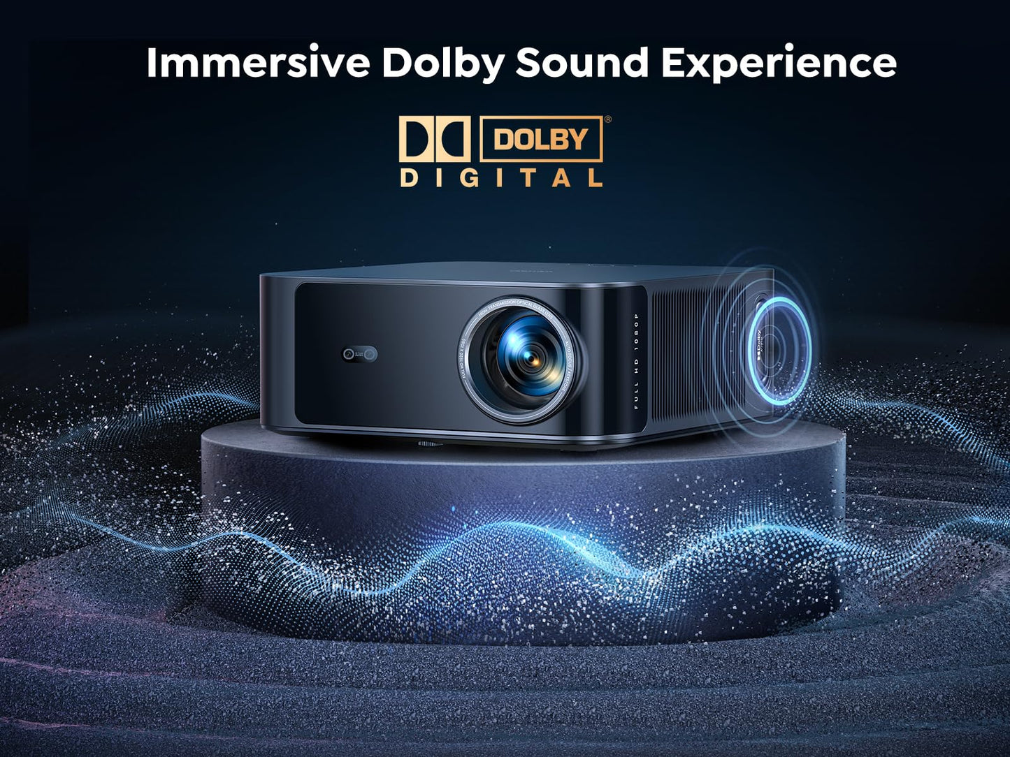 [1500 ANSI/36W Dolby Audio/APPs]Smart-Projector-4K with WiFi6 and 2Way Bluetooth, AI Auto Focus Projector with Native 1080P, HDR10, TOPTRO X9 Outdoor Movie Proyector Compatible with Phone/TV Stick/PC