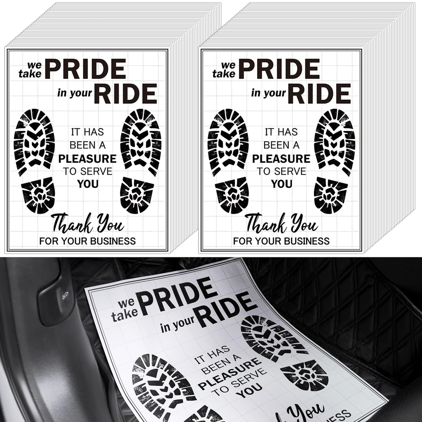 Timgle 1000 Pcs Paper Car Floor Mats Disposable Pads Covered Mats Automotive Floor Protective White Paper Cars Auto Detailing Supplies 20" x 16"