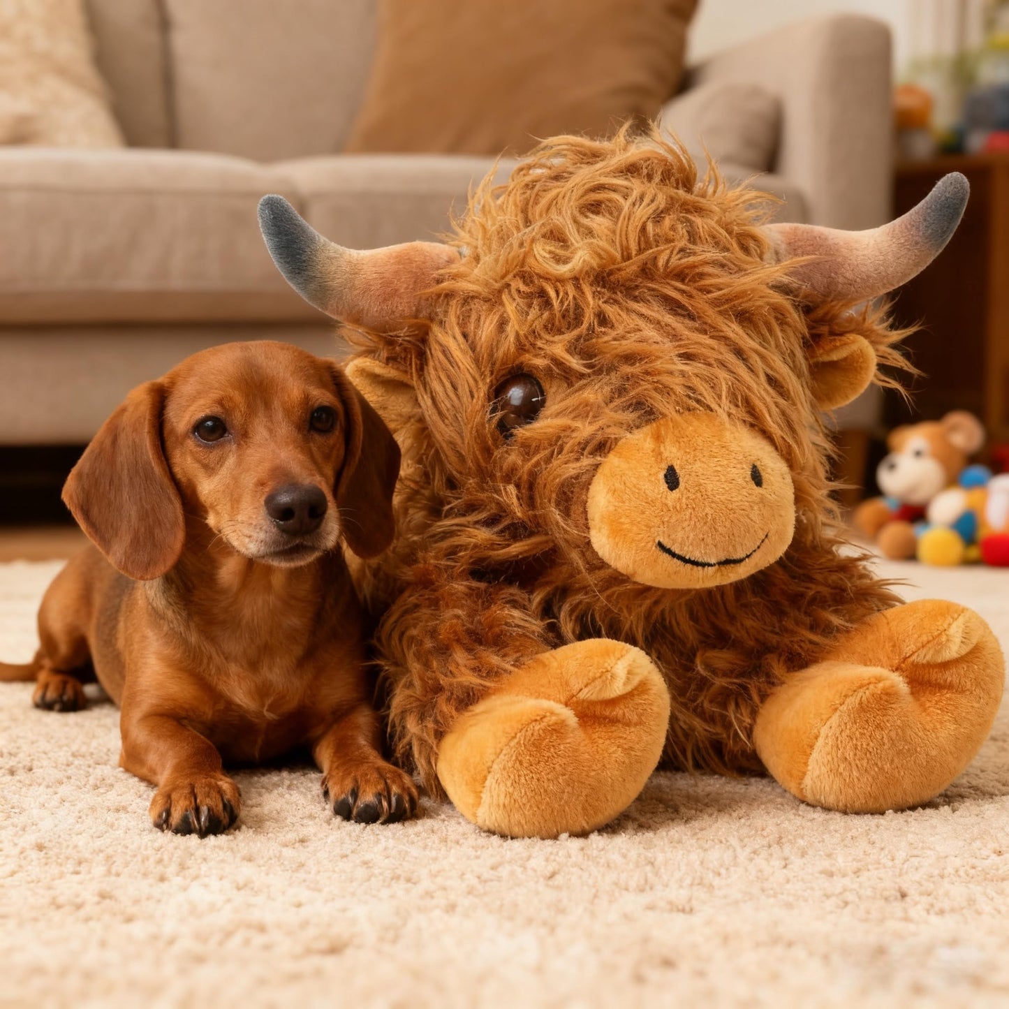 JDF 4lbs Highland Cow Weighted Stuffed Animals, 22in Giant Highland Cow Gift Plush Toy, Adorable Stuffed Animal Adults & Kids Highland Cattle Plushie Pillow Decor