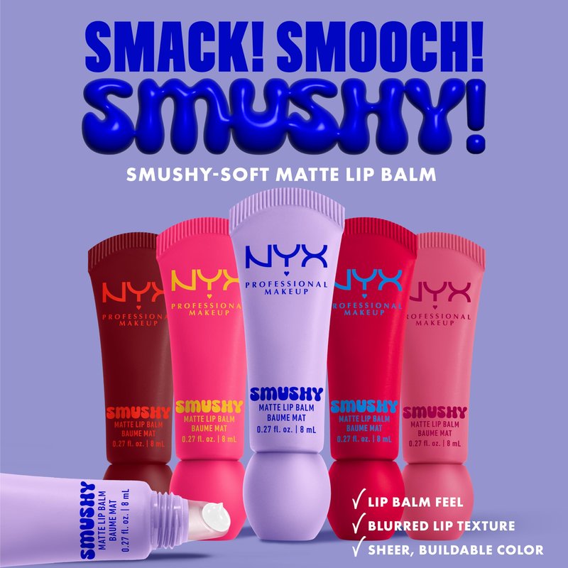 NYX PROFESSIONAL MAKEUP Smushy Matte Lip Balm, Tinted Lip Moisturizer with Soft, Matte Finish - Snuggle SZN (Blush Nude)