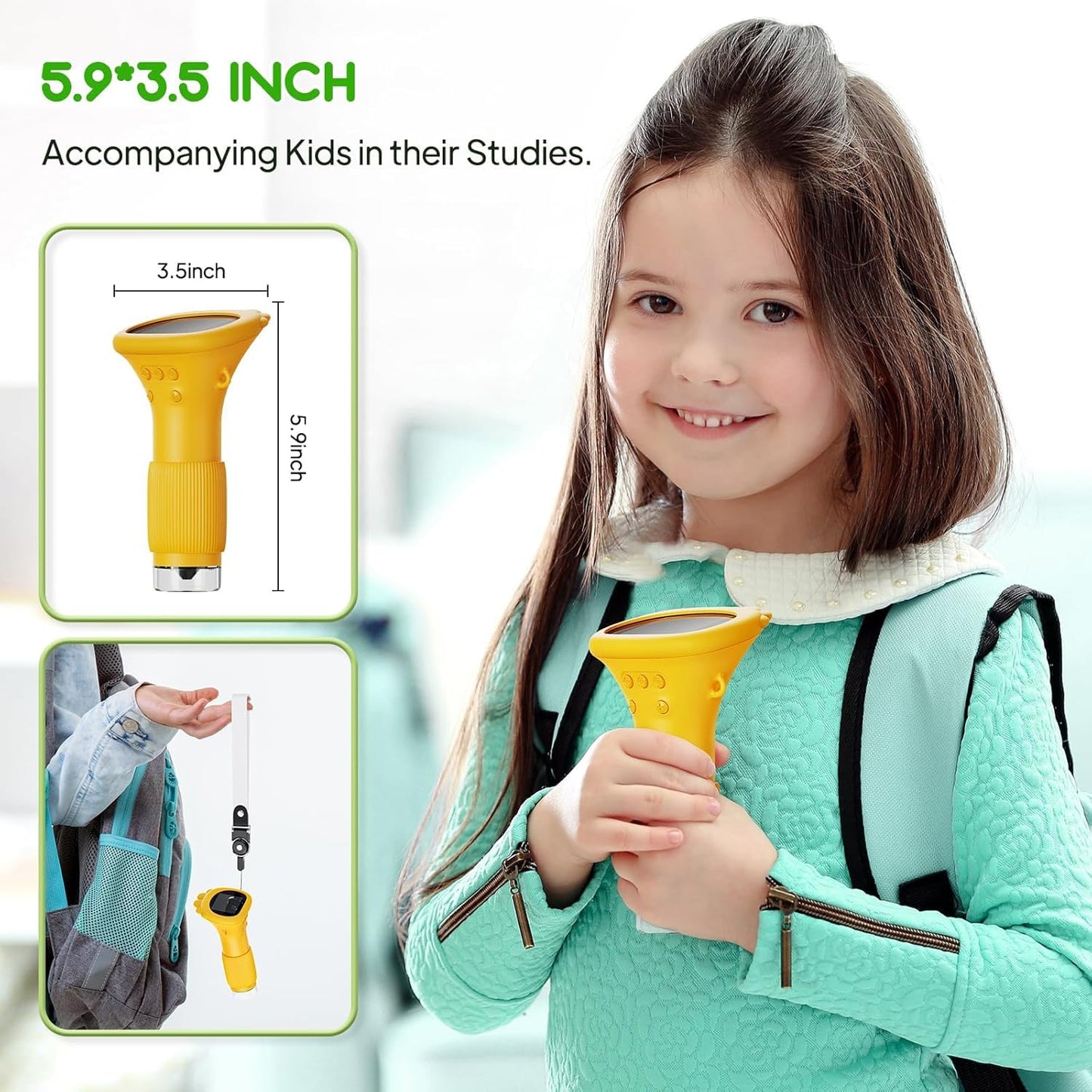 Kids Microscope - Ashfly 1000X Portable Microscope for Kids, Photo & Video Miniscope Pocket Microscope Gifts, 2'' Digital Screen | Ideal Toys for Boys Girls Age 3-12