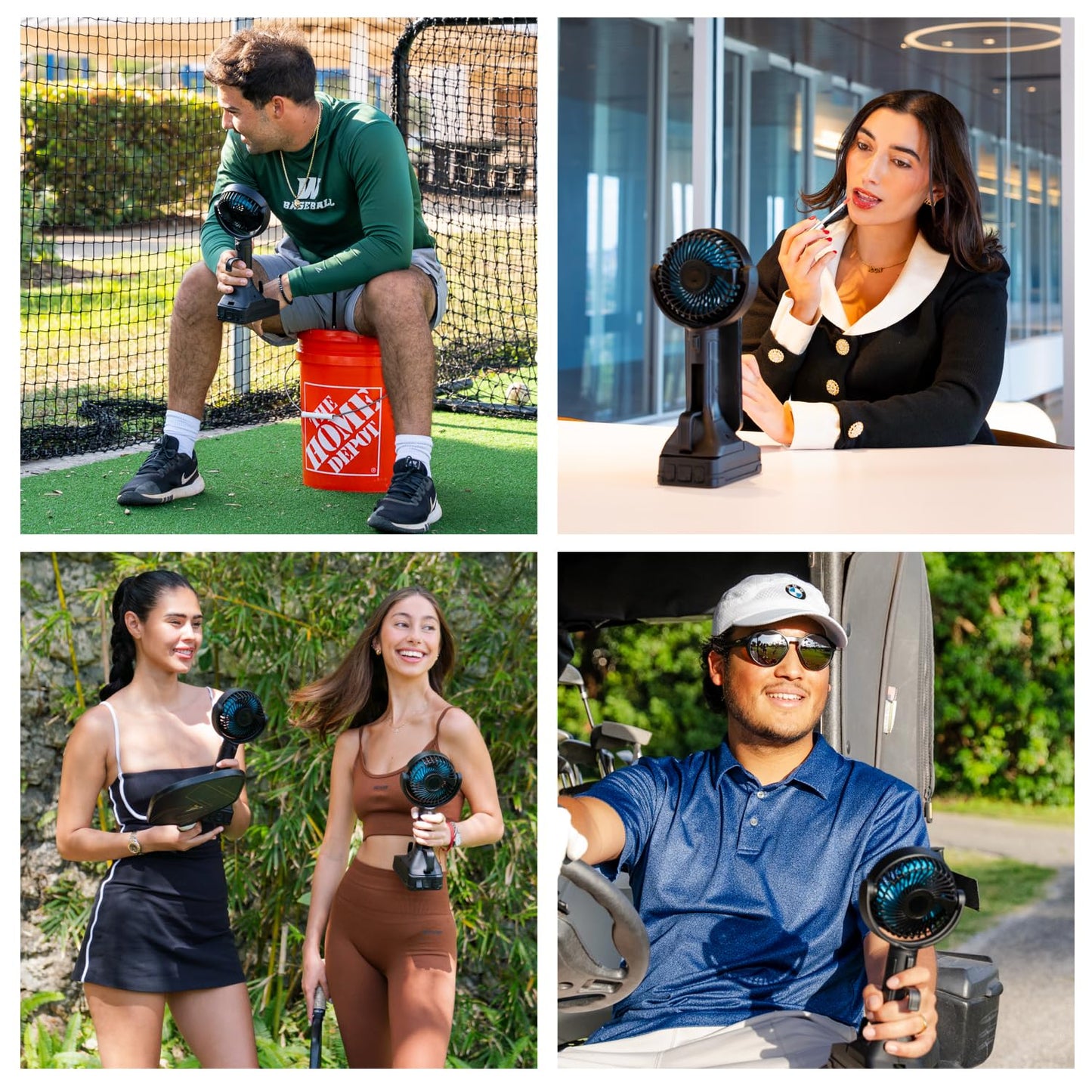 CANE5 AirLux Pro, Portable Fan, 180-Degree Tilt Head, 5 Speeds, 18MPH Wind Velocity, Rechargeable 20V Battery, [40 Working Hours], USB Power Bank, LED Ring Light, Hands-Free Smart Hook