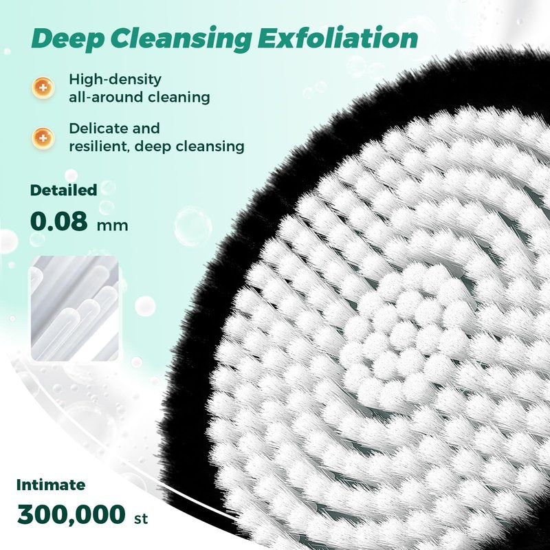 Electric Back Scrubber for Shower - Wall Mounted Exfoliating Brush, Hands-Free Automatic Body Scrubber, 3-Speed Adjustment with 2 Spin Skin Bath Brush Heads,IPX7 Waterproof