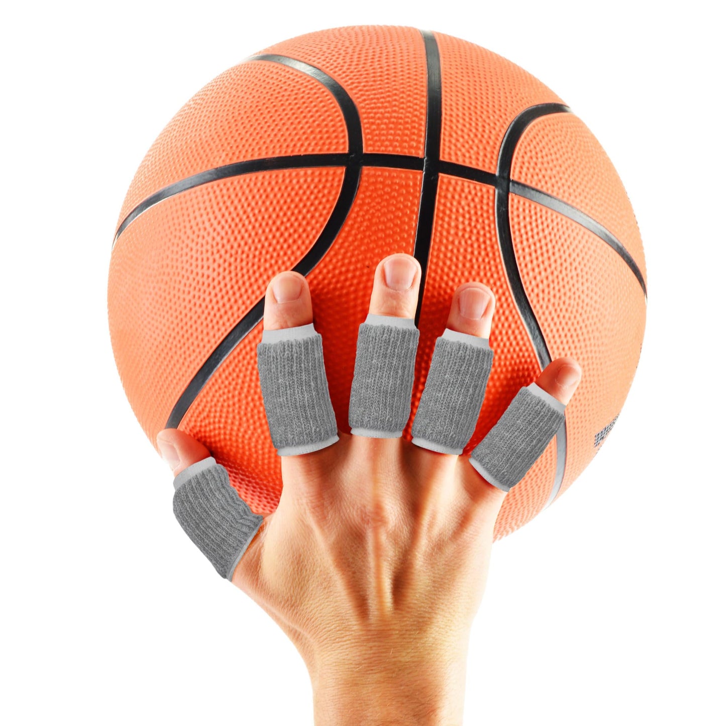 uxcell 10pcs Finger Protectors Splints, Compression Finger Sleeves Thumb Brace for Trigger Finger, Elastic Covers for Basketball, Breathable Finger Supporter 2.2" x 1"""