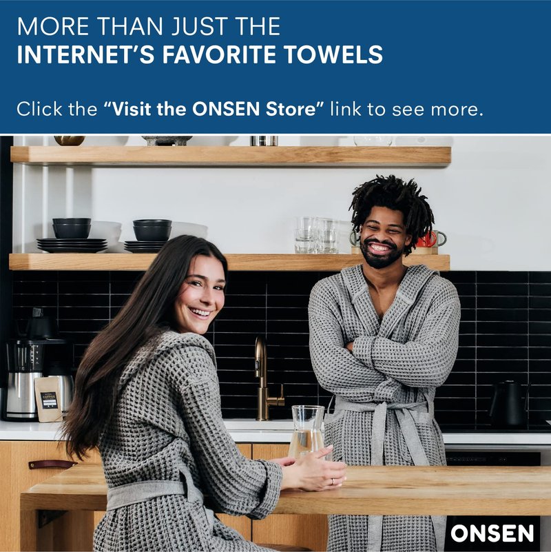 ONSEN Supima® Waffle Bath Towel, Large, Quick Dry Lint Free 100% USA Cotton, Lightweight Absorbent Bath Towel, 31x57 in (Cinder Grey, 1x Bath Towel)