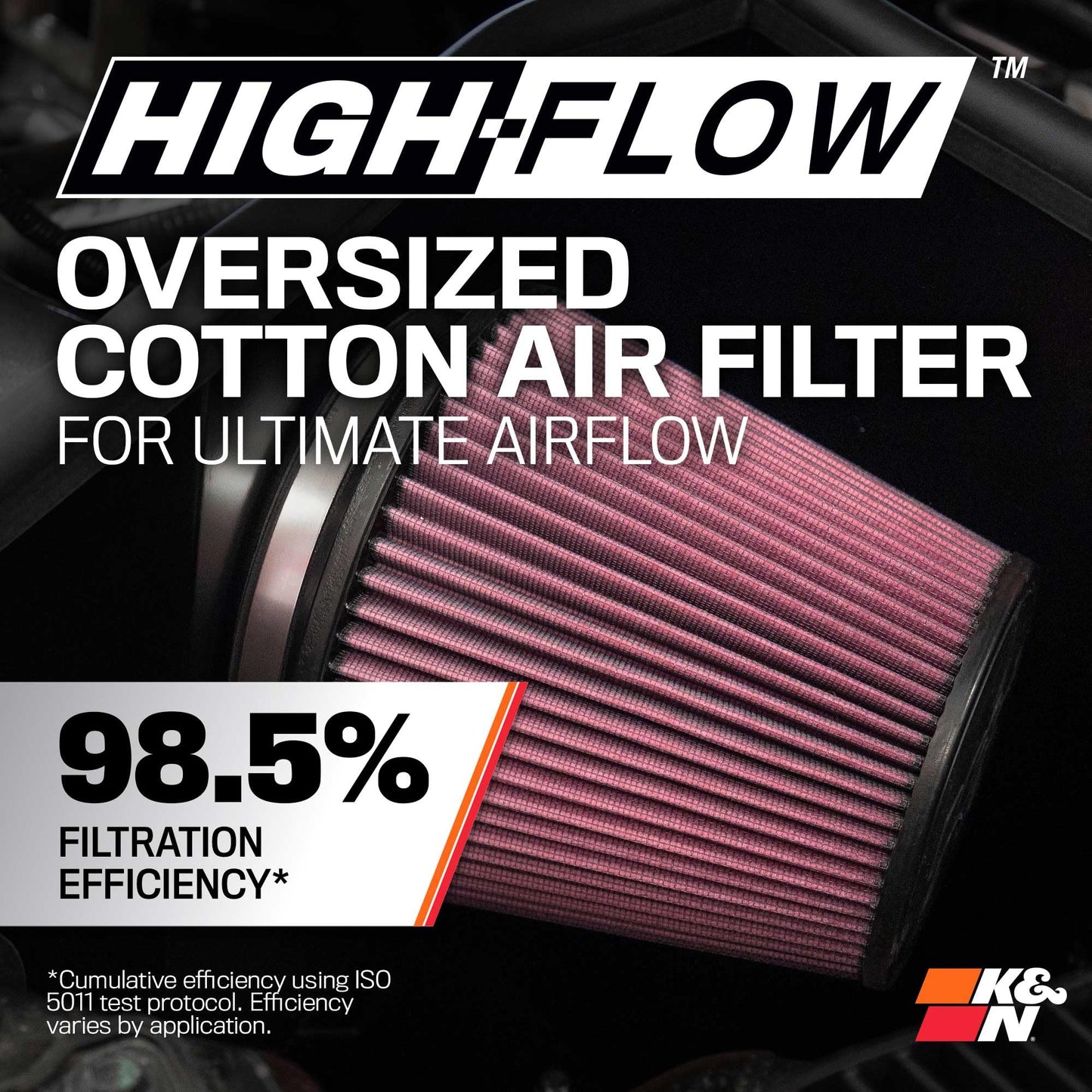 K&N Cold Air Intake System: High-Flow Air Filter, Increase Performance & Towing: Compatible with 2019-2024 RAM 1500, 77-1578KP