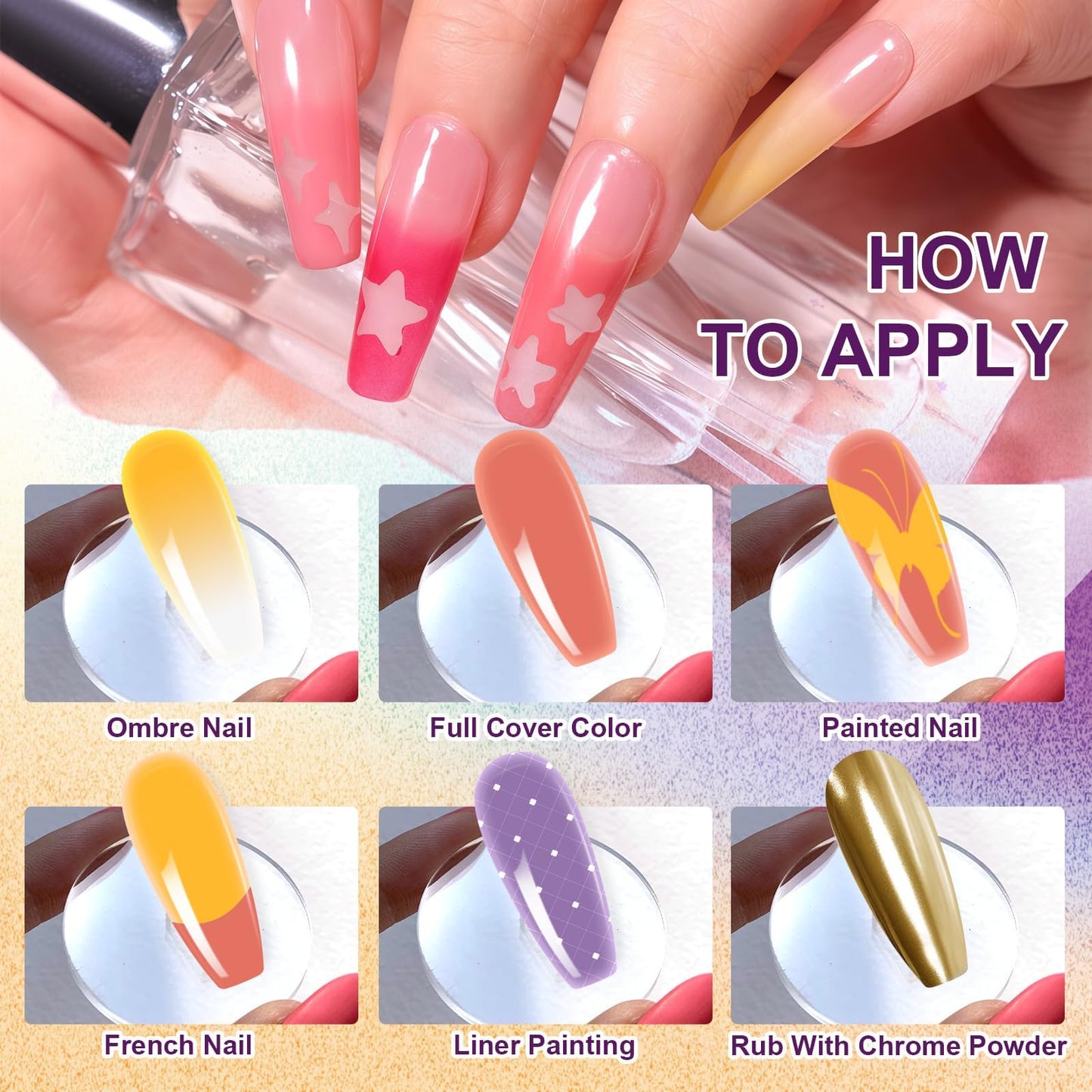 U-Shinein Gradient Painting Gel, 9 Colors Ombre Gel Nail Polish with Dark Red Light Blue Black&White Sponging for Pigment Pat Aura Nails French Manicure Soak Off UV Victorian Oddity