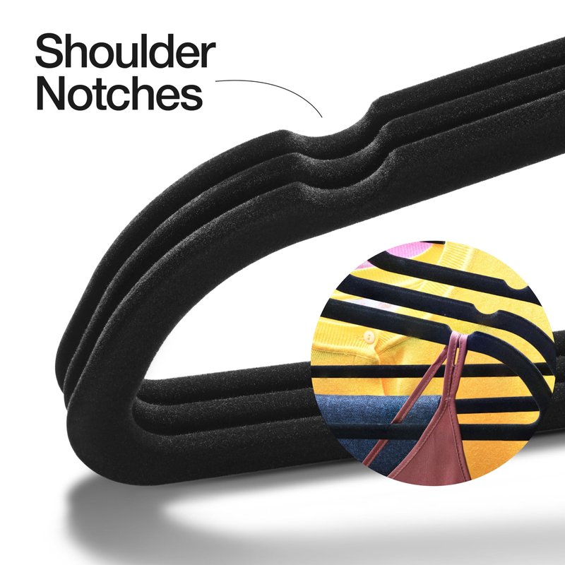 Home-it Premium Velvet Hangers 30 Pack - Black Suit Hangers Non Slip - Heavy duty Clothes Hangers for Closet, Jacket, Shirt, Pants and Suit, Hook Swivel 360 - Ultra Thin