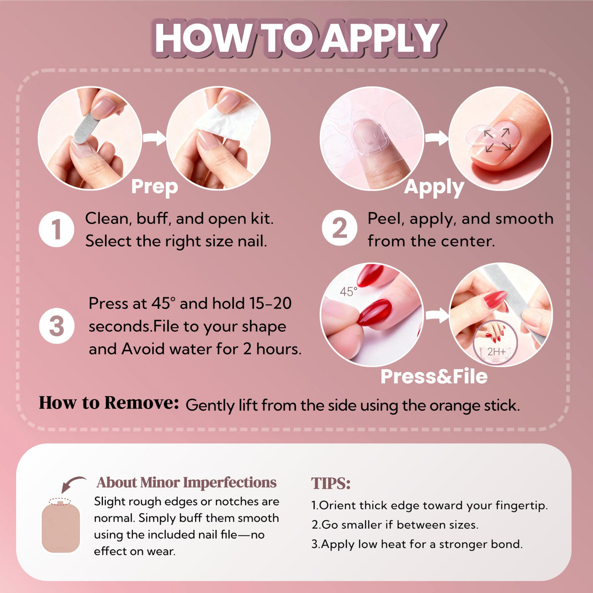 French Tip Press On Nails Short Almond, Nude Pink Fake Nails with Gold Foil Accent, Glossy Elegant Stick On Nails for Women, 24PCS Nail Kit