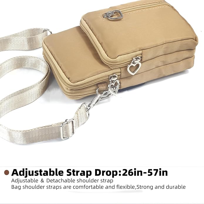 JANKS Small Crossbody Bag for Women - Mini Phone Purses with Crossbody Strap and Wallet - Nylon Arm Bag