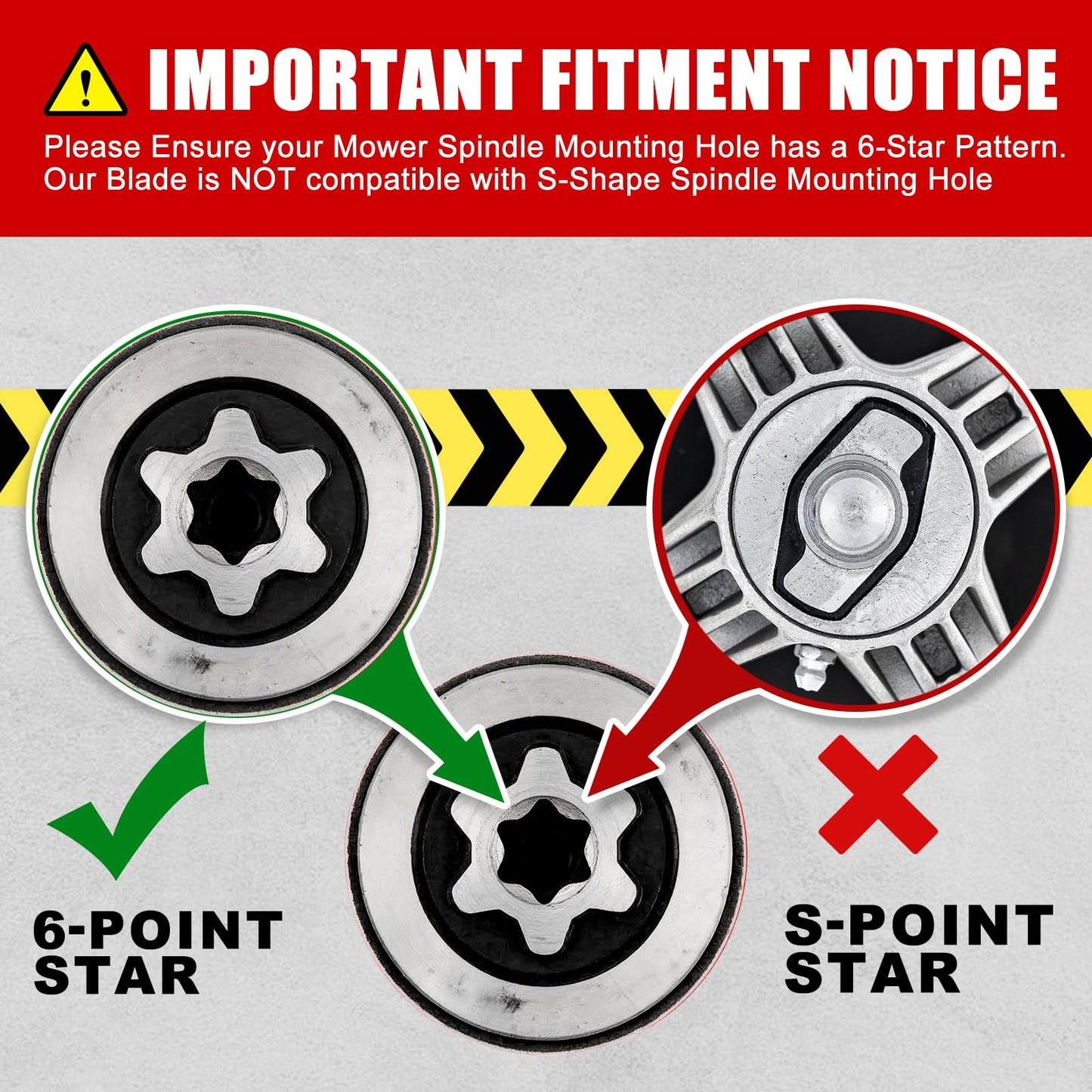 Grasscool 942-0677B Mower Blades with 6-Star Mounting Pattern for Cub Cadet 54 Inch Deck Mower RZT54 RZT-S54 SLT1554 GT1554 LGT1054 GT1054 GTX1054 T310 54'' Zero Turn Lawn Tractor (Toothed Mulching)
