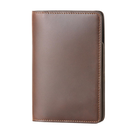 Mrain Luxury RFID Blocking Genuine Leather Passport Holder Passport Wallet for Travel Dark Brown