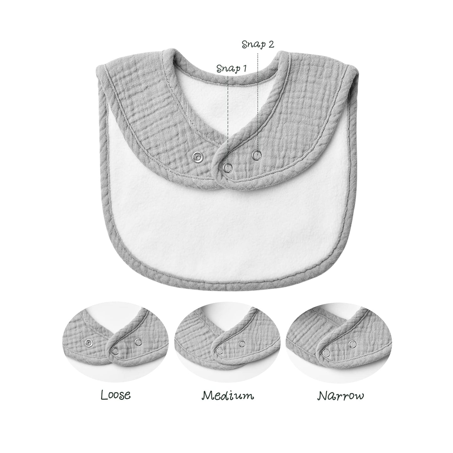 Konssy Muslin Baby Bibs 8 Pack Baby Bandana Drool Bibs Cotton for Unisex Boys and Girls, Soft Absorbent Set for Teething and Drooling