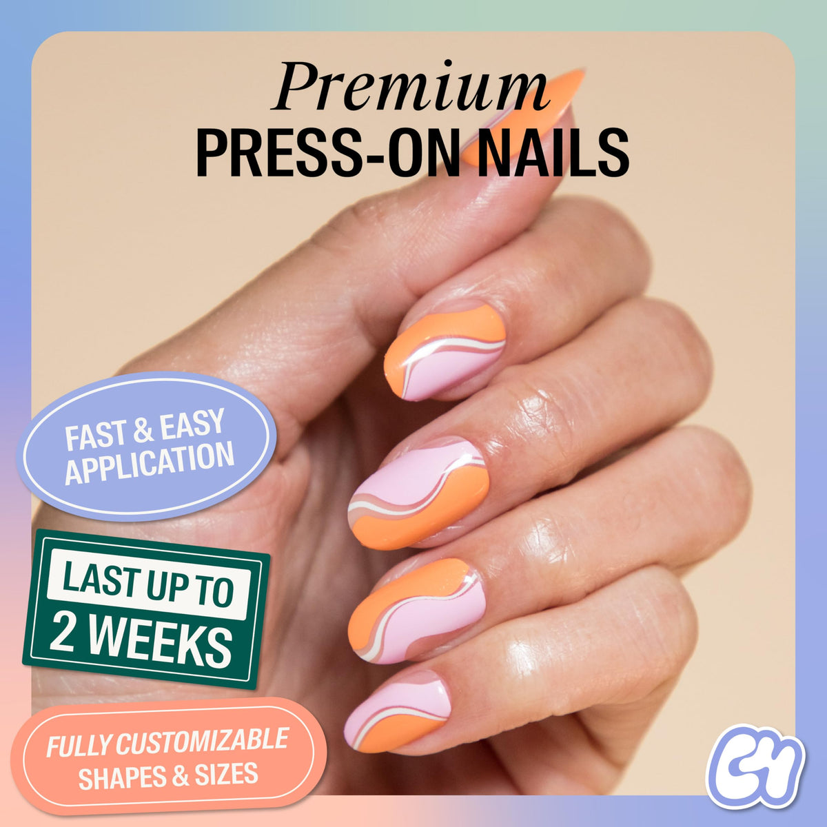 Chillhouse - Chill Tips, Press on Nails Kit - Babes on the Beach (Oval) - 30 Nail Shapes & Sizes - Up to 2 Weeks of Wear - Customizable Fit - Reusable - Latina Founded, Women Owned - Beauty, Self Care