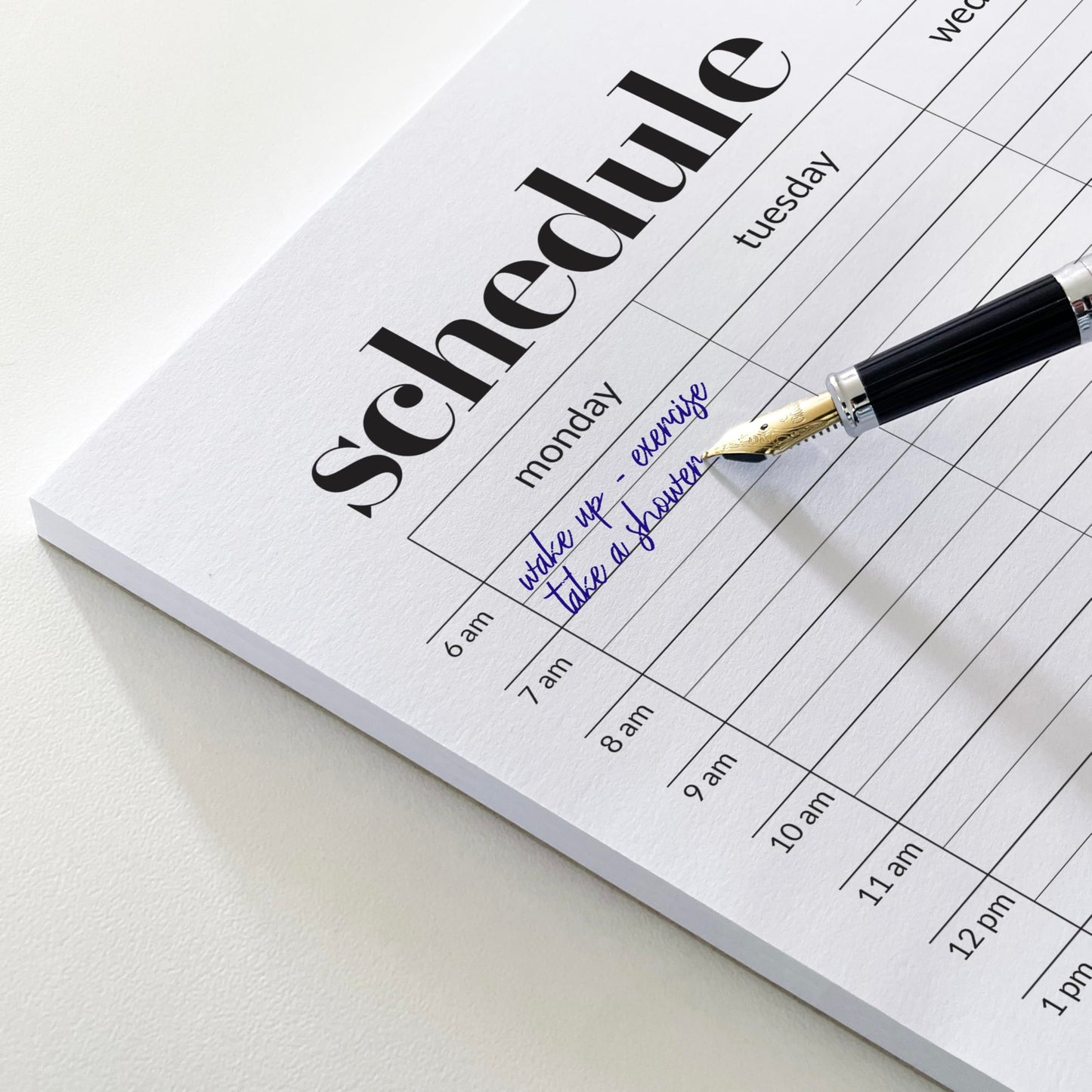 Weekly Schedule Pad, Tear Off Undated Weekly Planner Notepad, A4 Size (8,3" X 11,7"), Premium Thick Paper with Cardboard Back Support, Desk Planner by Hadigu