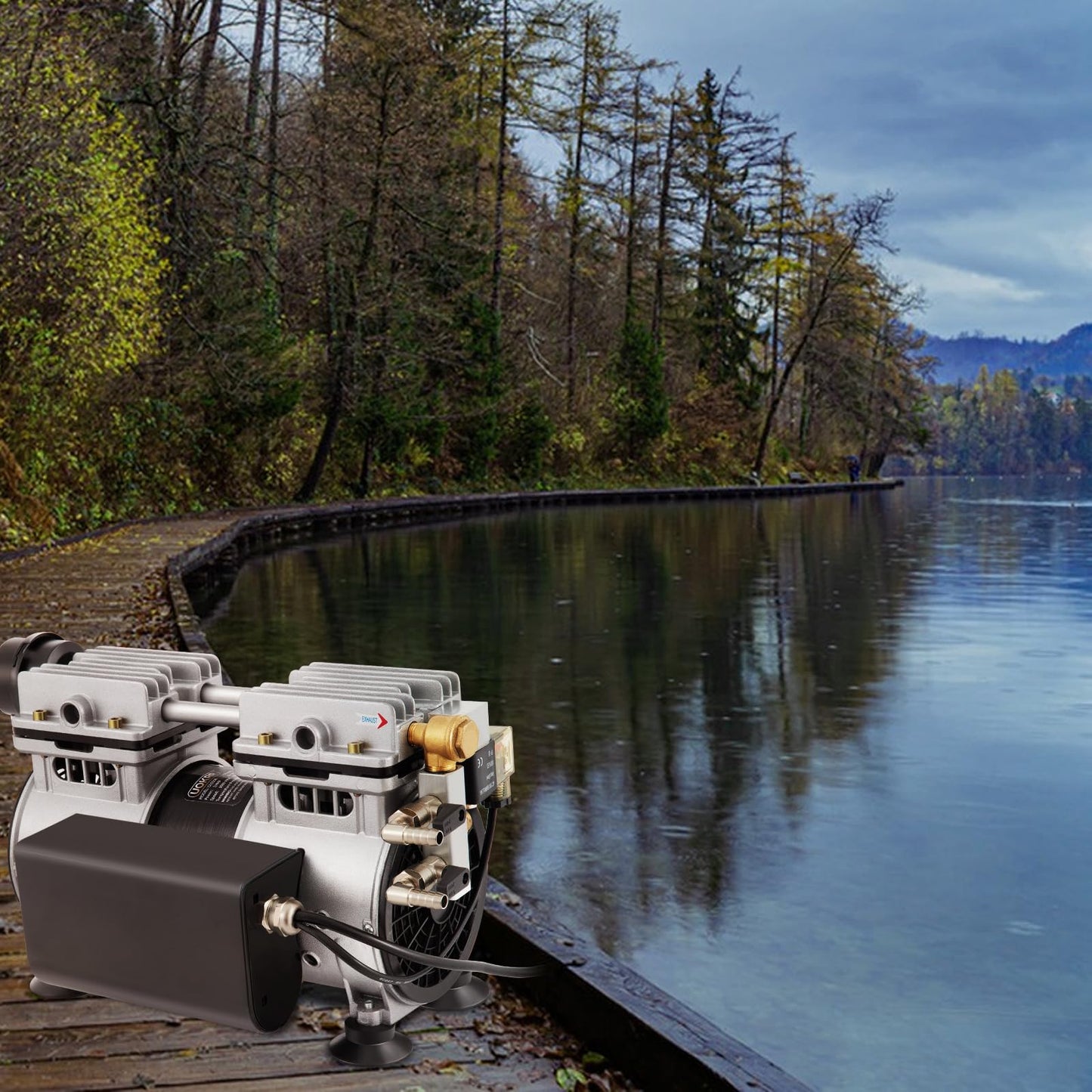 WERMAH Pond Aerator, Pond & Lake Aeration System for Up to 3 Acre, 3/4 HP Compressor, Pond Aeration Pump for Outdoor Lakes (No Diffusers)