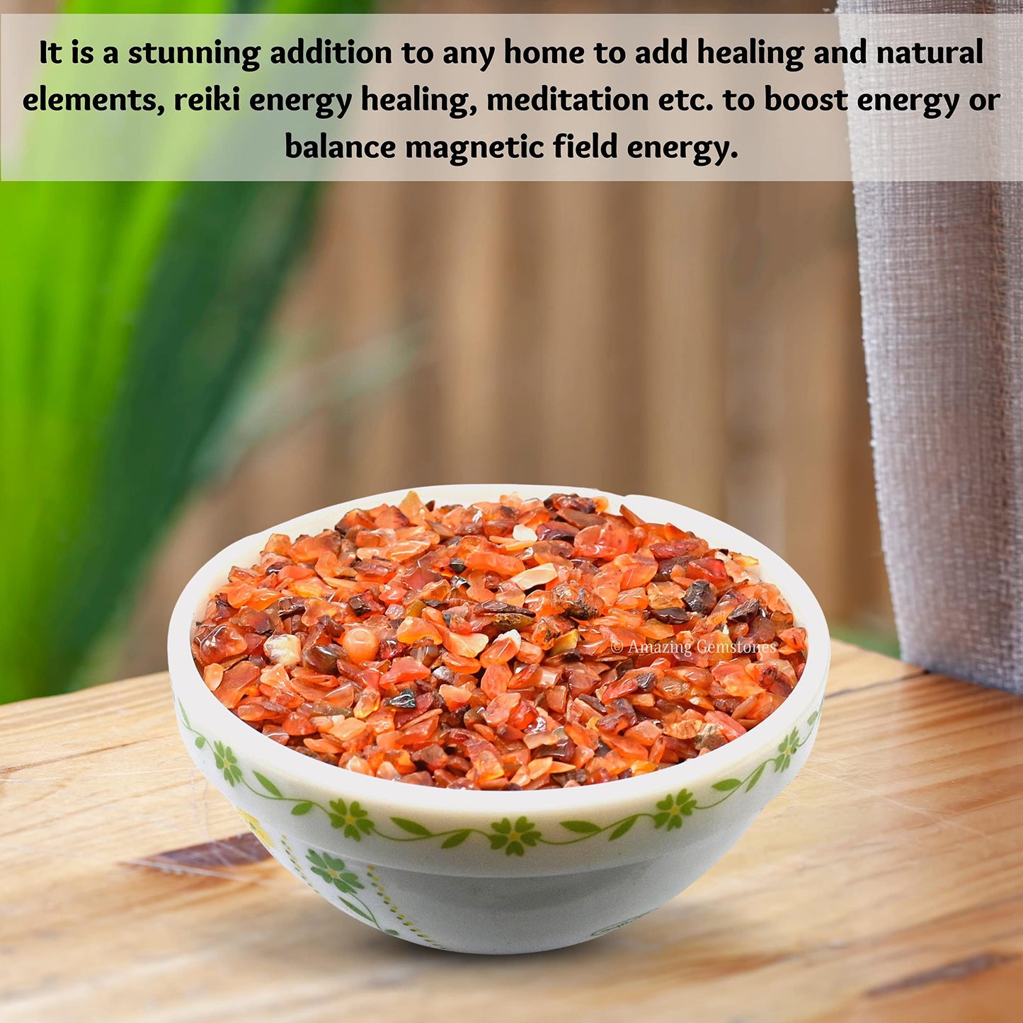 Amazing Gemstone Carnelian Crystal Chips Aquarium Gravel Rocks - Carnelian Chips Bulk Fish Tank Gravel, Small Tumbled Stones and Tiny Crystals for Decoration (Natural AAA Grade Gemstones)
