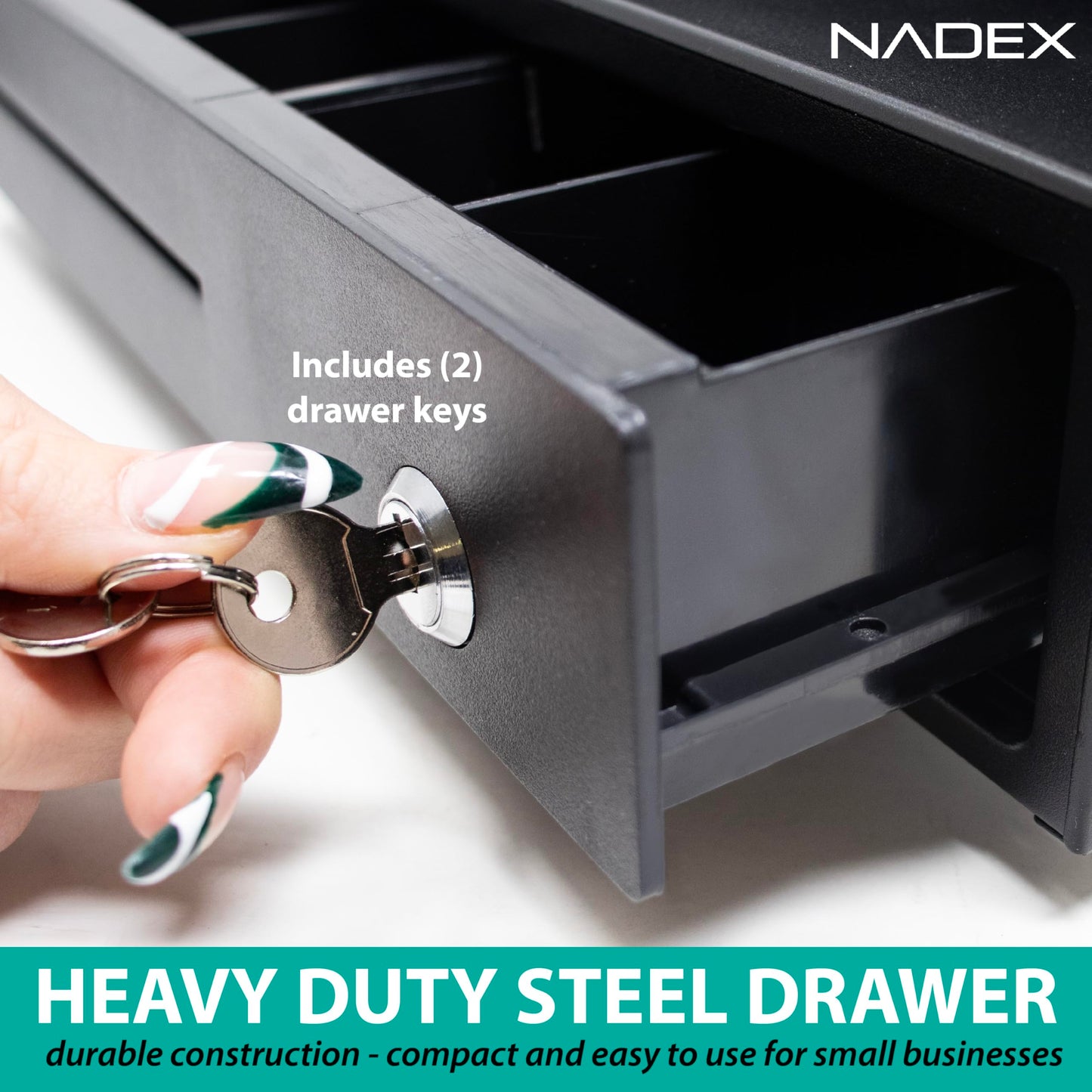 Nadex CR260 Cash Register, Steel Drawer, Fast Printing, User-Friendly Interface, Black