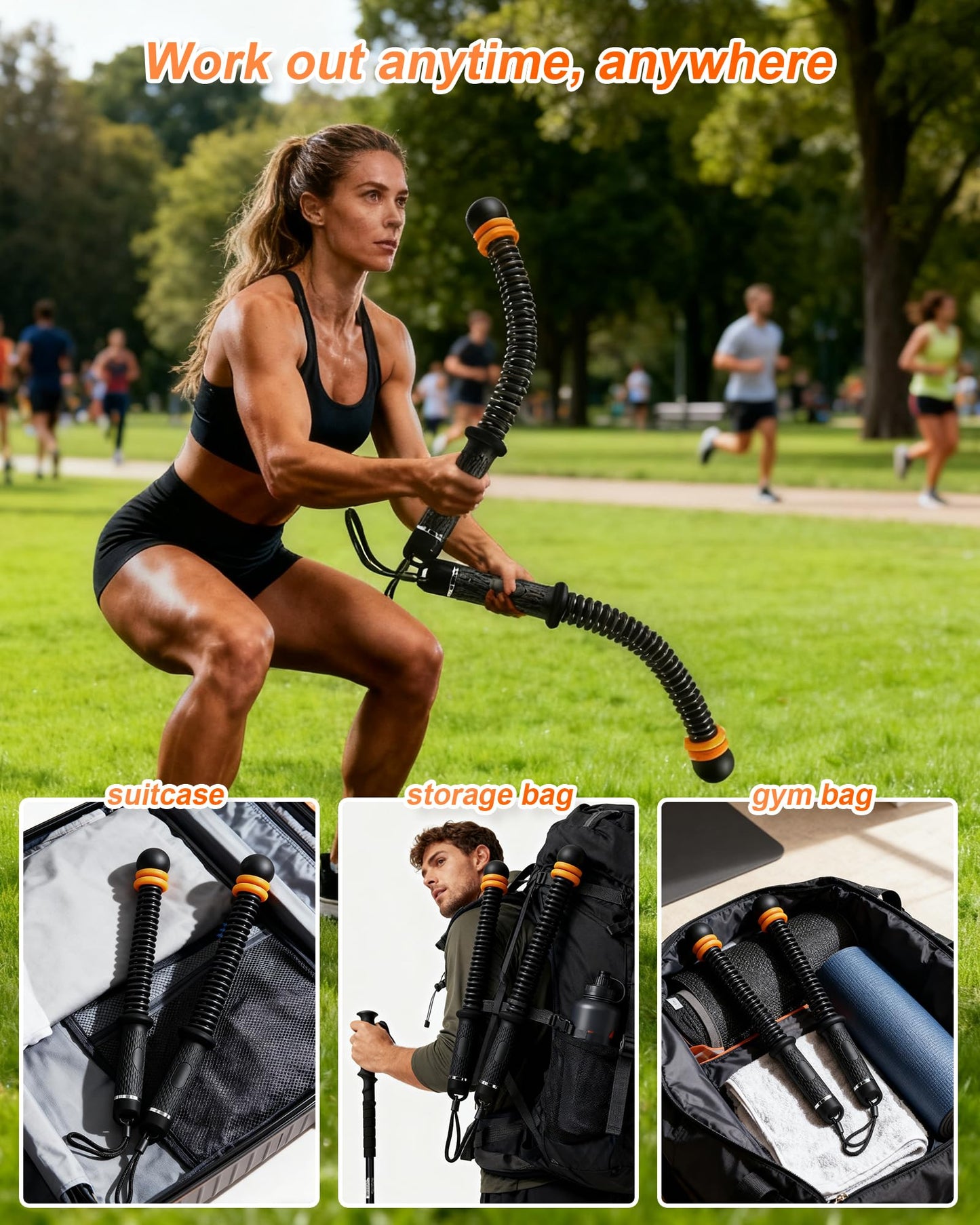 Ropeless Battle Ropes- Adjustable Portable Low-Impact Workout Equipment for Home Gym, Fitness Equipment for HIIT, Cardio & Muscle Training, Fat Burning for Men, Women & Fitness Enthusiasts (Pink)