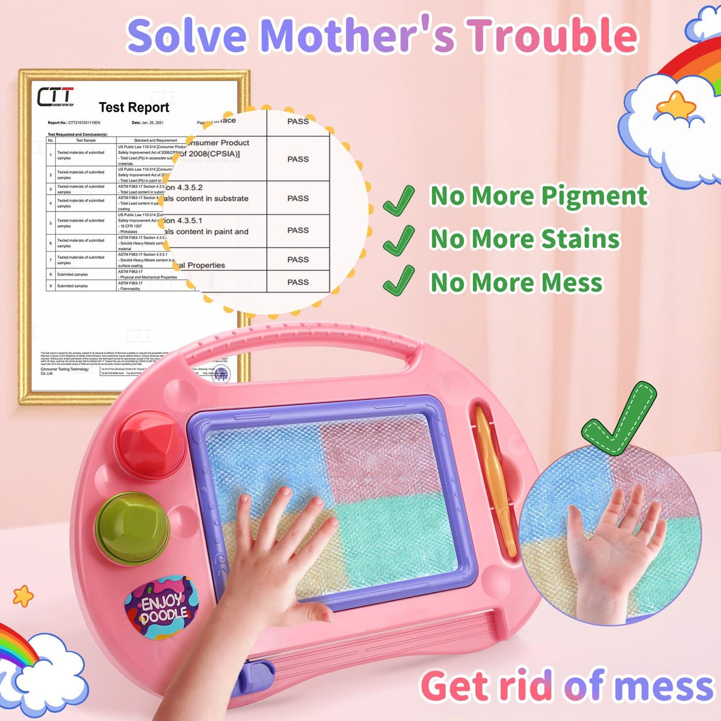 BABLOCVID Toddler Toys,Toys for 1-2 Year Old Girls,Magnetic Drawing Doodle Board for Kids Toy,Educational Learning Baby Toy for 18 Months 1 2 3 Year Old Girl Boy Birthday Easter Gifts,Arts and Crafts
