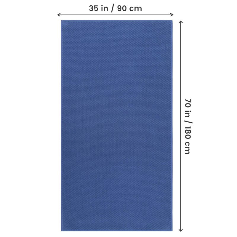 COTTON CRAFT Waffle Bath Sheets - Set of 2 Luxury Euro Spa Waffle Weave Bath Sheet Towels - 100% Ringspun Cotton Bath Sheet - Absorbent Quick Dry Bath Towel Sheet - Oversized 35 x 70 inches - Blue